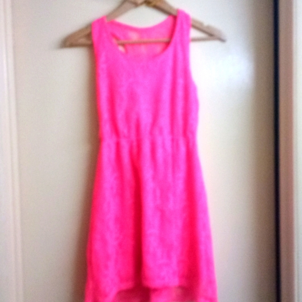 Pink chiffon high cut dress,,cute fun